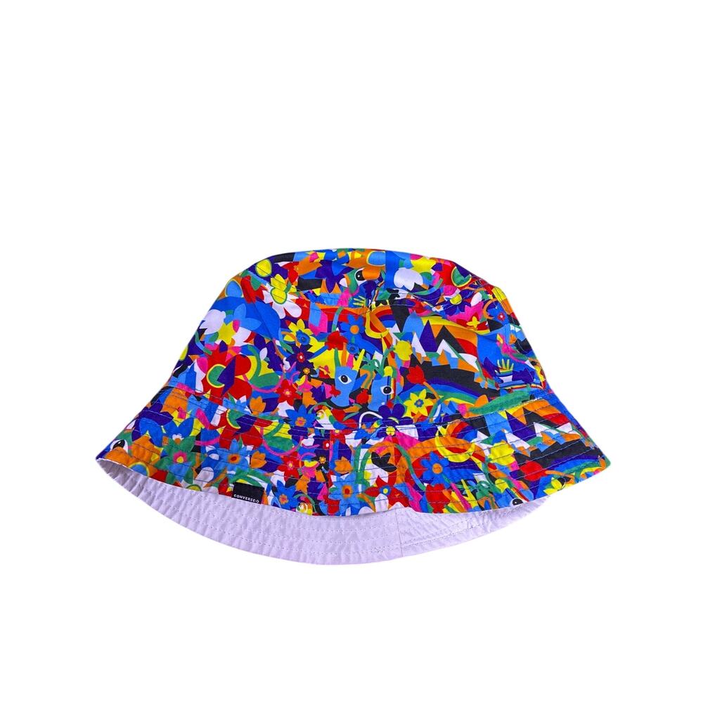 Converse Bucket Hat Small Bright Colorful Abstract Print Summer Festival